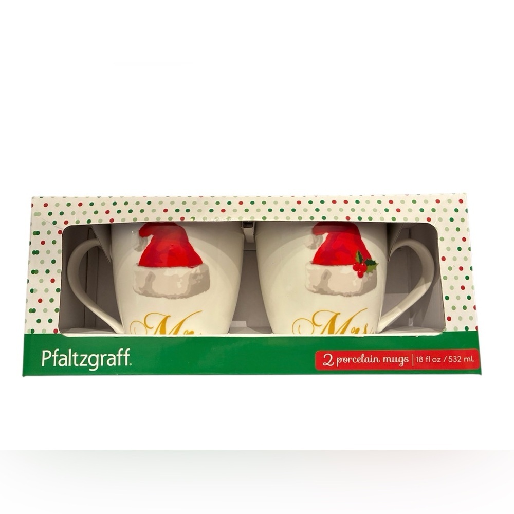 New Pfaltgraff Santa Mr and Mrs mugs